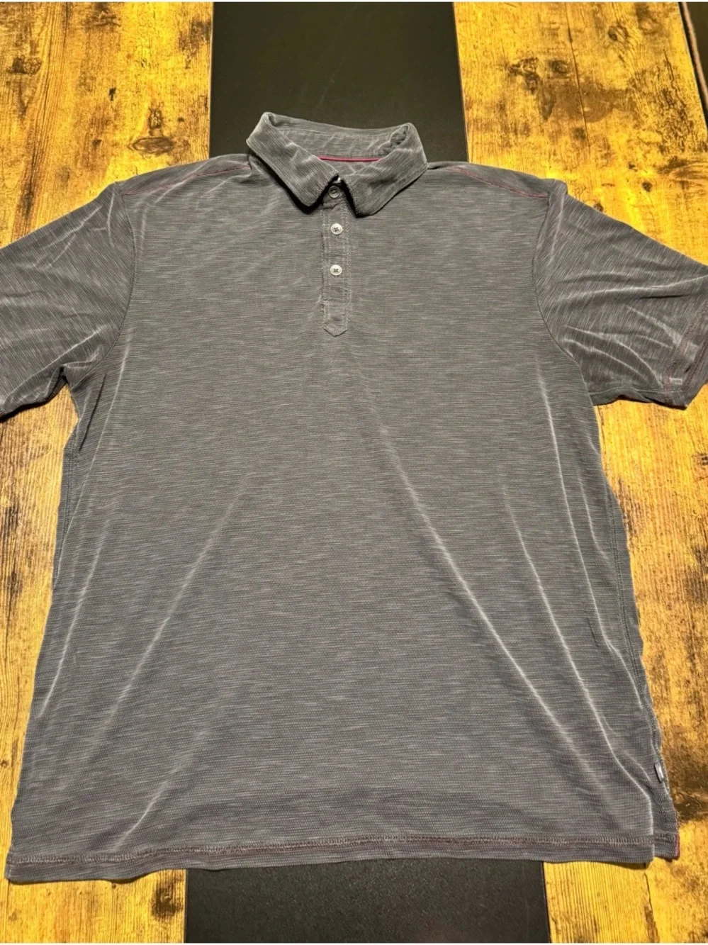 Tommy Bahama Gray Textured Polo Shirt Mens Large Casual Island Style - Picture 1 of 6